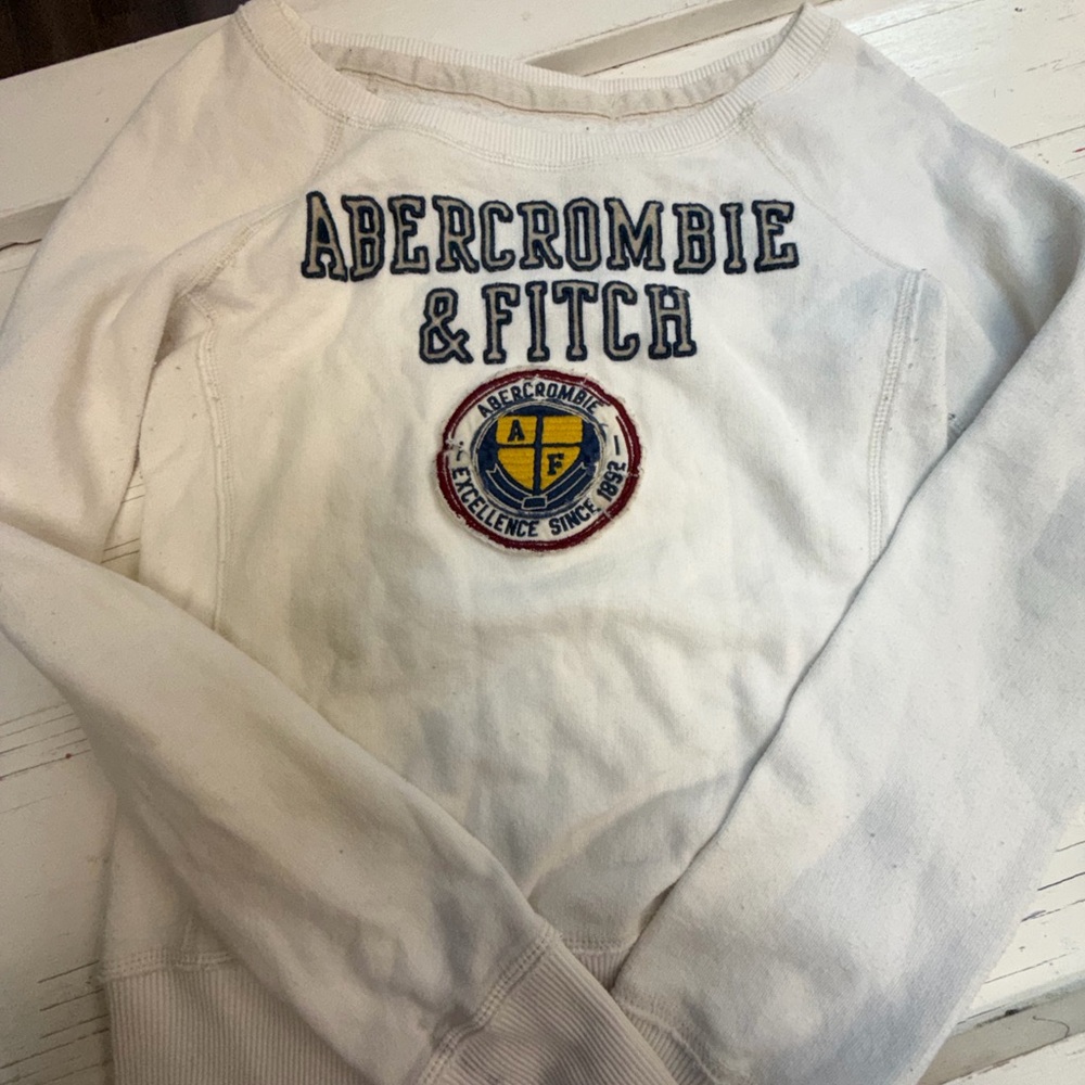 Abercrombie & Fitch Cream Logo Sweatshirt